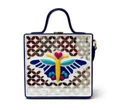 Mini Butterfly Lippan Art Handcrafted Square Sling Bag